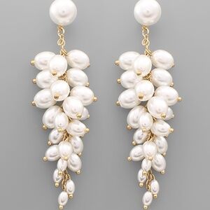 Multi Pearl Chandelier Earrings